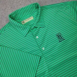 Donald Ross Piper Glen‎ Golf Polo Shirt Mens XL Green Striped Short Sleeve